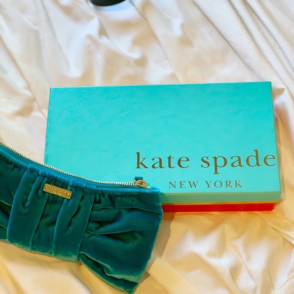 kate spade Handbags - Kate Spade Blue Bow Clutch